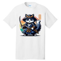 Kawaii Graphic Japanese Anime Manga Samurai Ninja Cat Tall T-Shirt