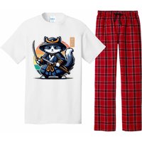 Kawaii Graphic Japanese Anime Manga Samurai Ninja Cat Pajama Set