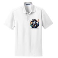 Kawaii Graphic Japanese Anime Manga Samurai Ninja Cat Dry Zone Grid Polo