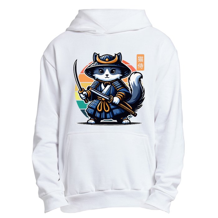 Kawaii Graphic Japanese Anime Manga Samurai Ninja Cat Urban Pullover Hoodie