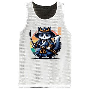 Kawaii Graphic Japanese Anime Manga Samurai Ninja Cat Mesh Reversible Basketball Jersey Tank