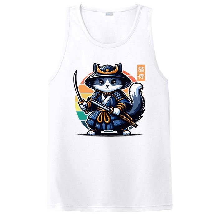 Kawaii Graphic Japanese Anime Manga Samurai Ninja Cat PosiCharge Competitor Tank