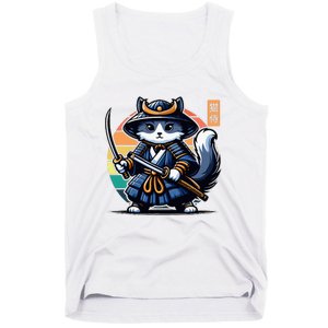 Kawaii Graphic Japanese Anime Manga Samurai Ninja Cat Tank Top