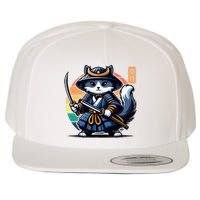 Kawaii Graphic Japanese Anime Manga Samurai Ninja Cat Wool Snapback Cap