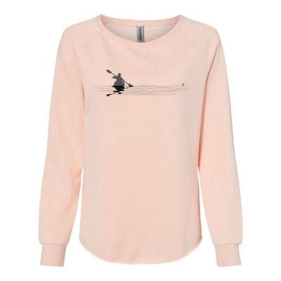 Kayaking Graphic Kayak Silhouette Kayaker Canoe Paddling Womens California Wash Sweatshirt