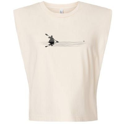 Kayaking Graphic Kayak Silhouette Kayaker Canoe Paddling Garment-Dyed Women's Muscle Tee