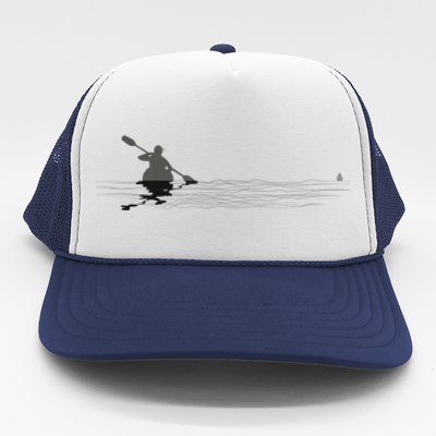 Kayaking Graphic Kayak Silhouette Kayaker Canoe Paddling Trucker Hat