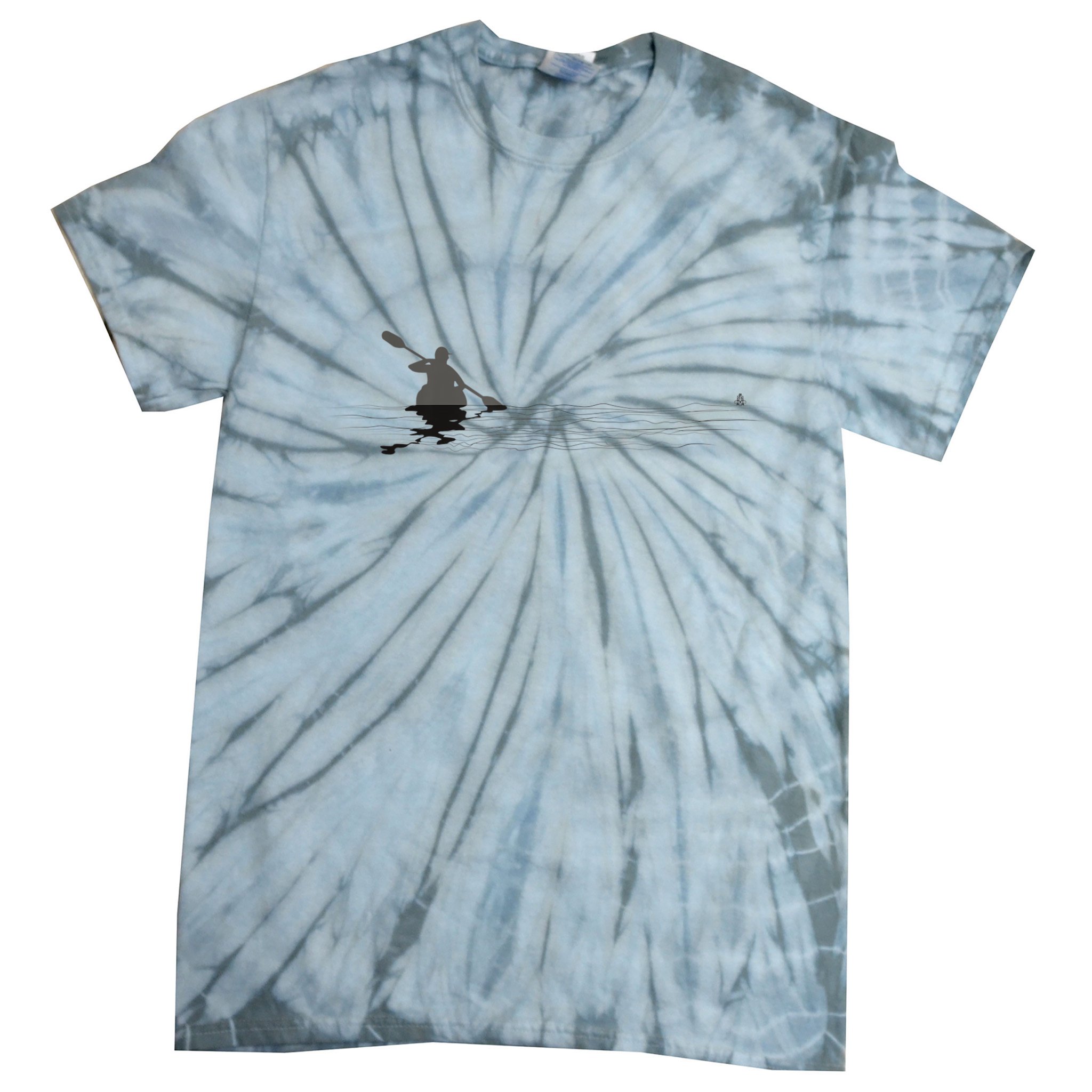 Kayaking Graphic Kayak Silhouette Kayaker Canoe Paddling Tie-Dye T-Shirt