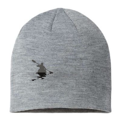 Kayaking Graphic Kayak Silhouette Kayaker Canoe Paddling Sustainable Beanie