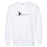 Kayaking Graphic Kayak Silhouette Kayaker Canoe Paddling Garment-Dyed Sweatshirt