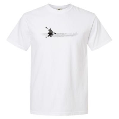 Kayaking Graphic Kayak Silhouette Kayaker Canoe Paddling Garment-Dyed Heavyweight T-Shirt