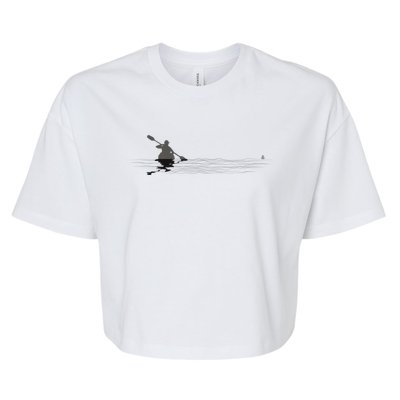 Kayaking Graphic Kayak Silhouette Kayaker Canoe Paddling Bella+Canvas Jersey Crop Tee