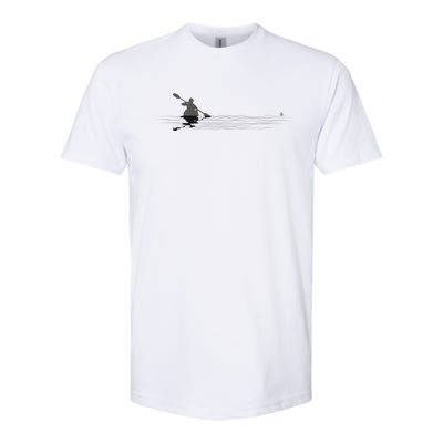 Kayaking Graphic Kayak Silhouette Kayaker Canoe Paddling Softstyle CVC T-Shirt