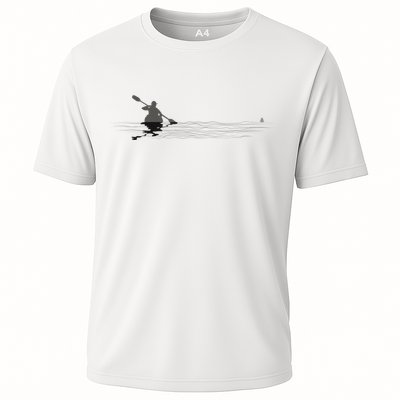 Kayaking Graphic Kayak Silhouette Kayaker Canoe Paddling Performance Shirt
