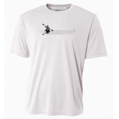 Kayaking Graphic Kayak Silhouette Kayaker Canoe Paddling Cooling Performance Crew T-Shirt