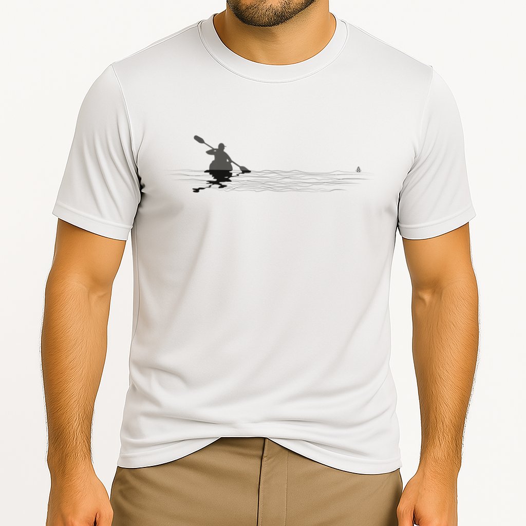 Kayaking Graphic Kayak Silhouette Kayaker Canoe Paddling Cooling Performance Crew T-Shirt