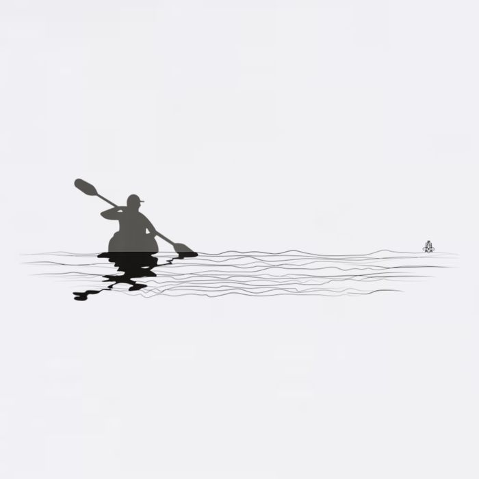 Kayaking Graphic Kayak Silhouette Kayaker Canoe Paddling Cooling Performance Crew T-Shirt
