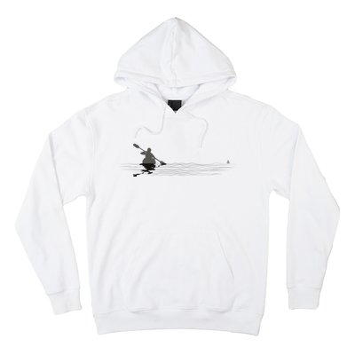 Kayaking Graphic Kayak Silhouette Kayaker Canoe Paddling Hoodie