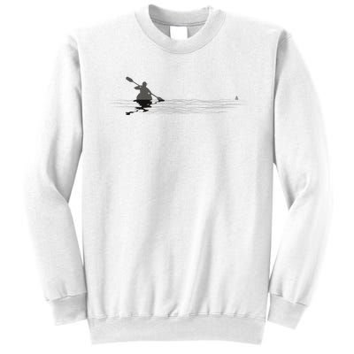 Kayaking Graphic Kayak Silhouette Kayaker Canoe Paddling Sweatshirt