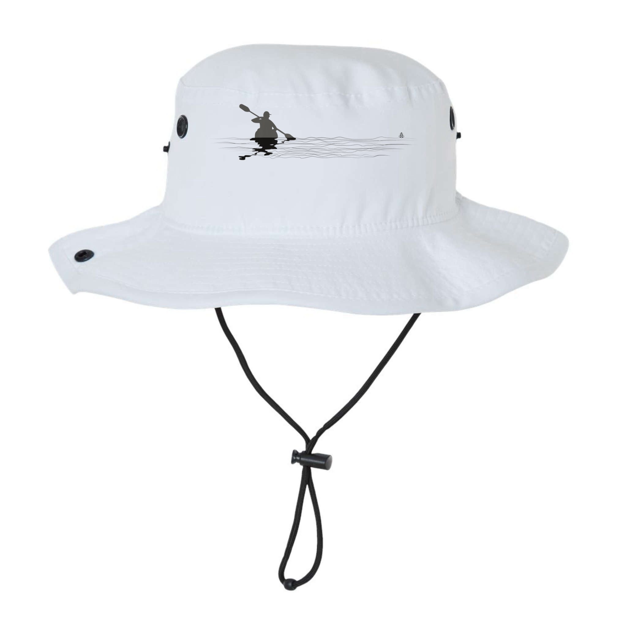 Kayaking Graphic Kayak Silhouette Kayaker Canoe Paddling Bucket Hat