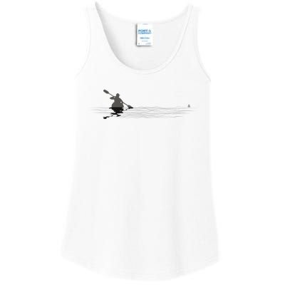 Kayaking Graphic Kayak Silhouette Kayaker Canoe Paddling Ladies Essential Tank