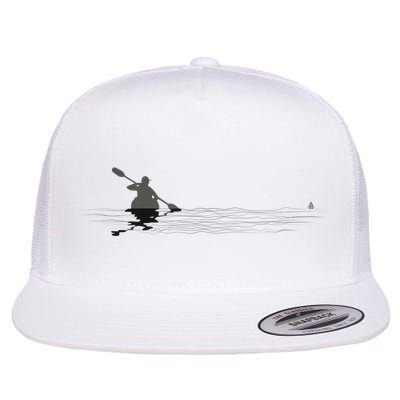 Kayaking Graphic Kayak Silhouette Kayaker Canoe Paddling Flatbill Hat