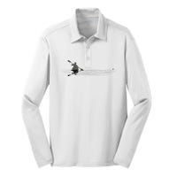 Kayaking Graphic Kayak Silhouette Kayaker Canoe Paddling Silk Touch Performance Long Sleeve Polo