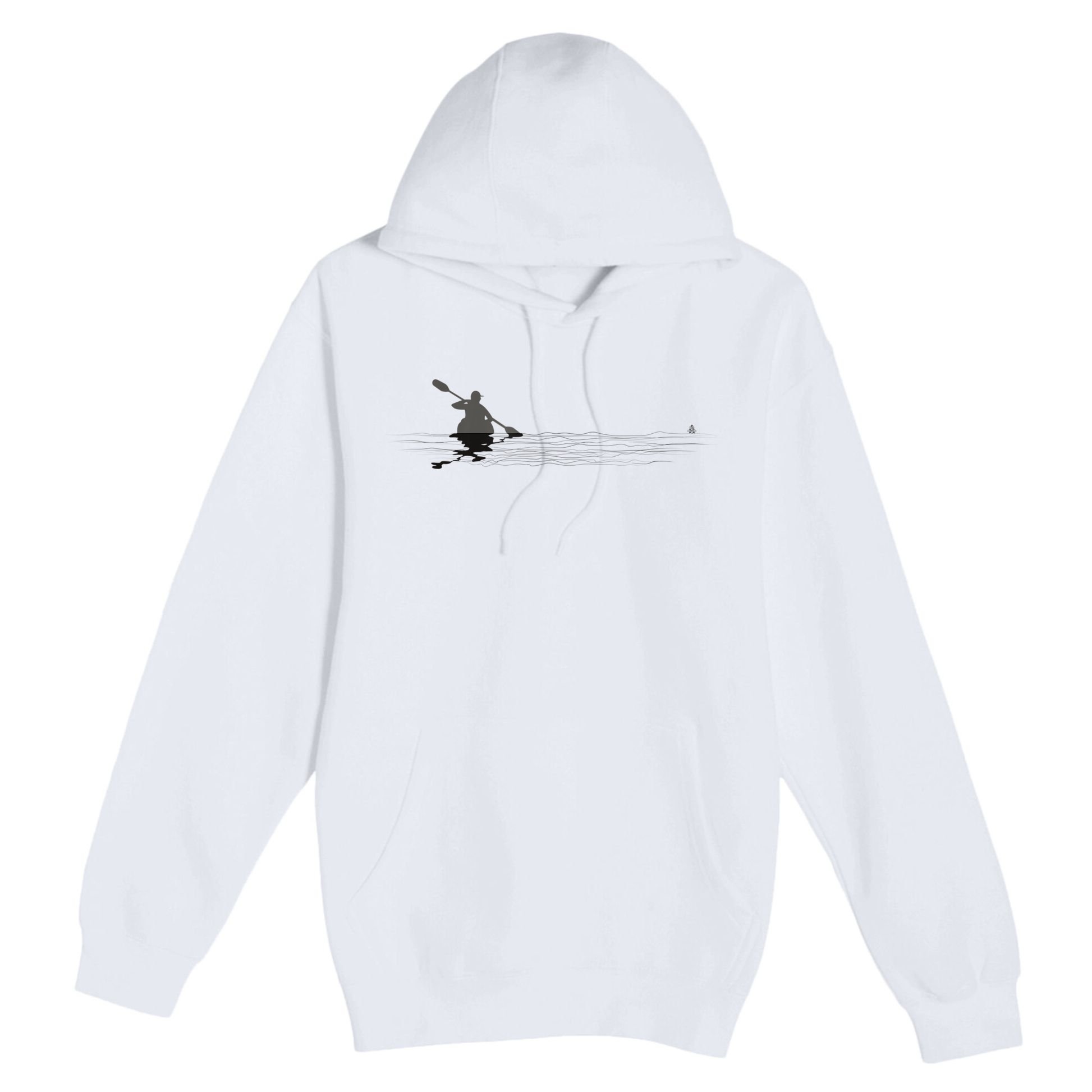 Kayaking Graphic Kayak Silhouette Kayaker Canoe Paddling Premium Pullover Hoodie