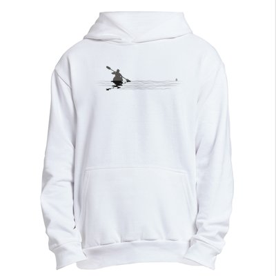 Kayaking Graphic Kayak Silhouette Kayaker Canoe Paddling Urban Pullover Hoodie