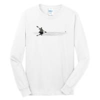 Kayaking Graphic Kayak Silhouette Kayaker Canoe Paddling Tall Long Sleeve T-Shirt