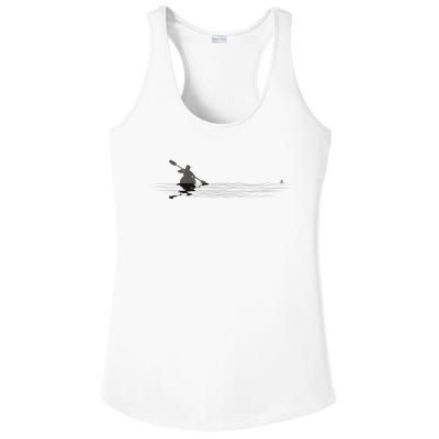 Kayaking Graphic Kayak Silhouette Kayaker Canoe Paddling Ladies PosiCharge Competitor Racerback Tank