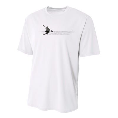 Kayaking Graphic Kayak Silhouette Kayaker Canoe Paddling Performance Sprint T-Shirt