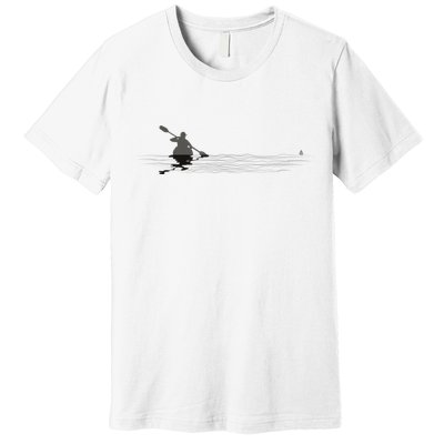 Kayaking Graphic Kayak Silhouette Kayaker Canoe Paddling Premium T-Shirt