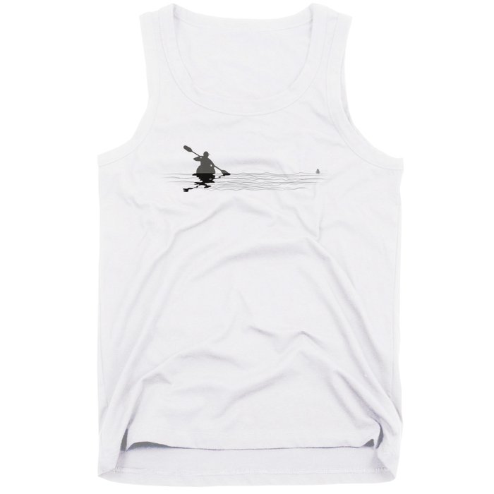 Kayaking Graphic Kayak Silhouette Kayaker Canoe Paddling Tank Top