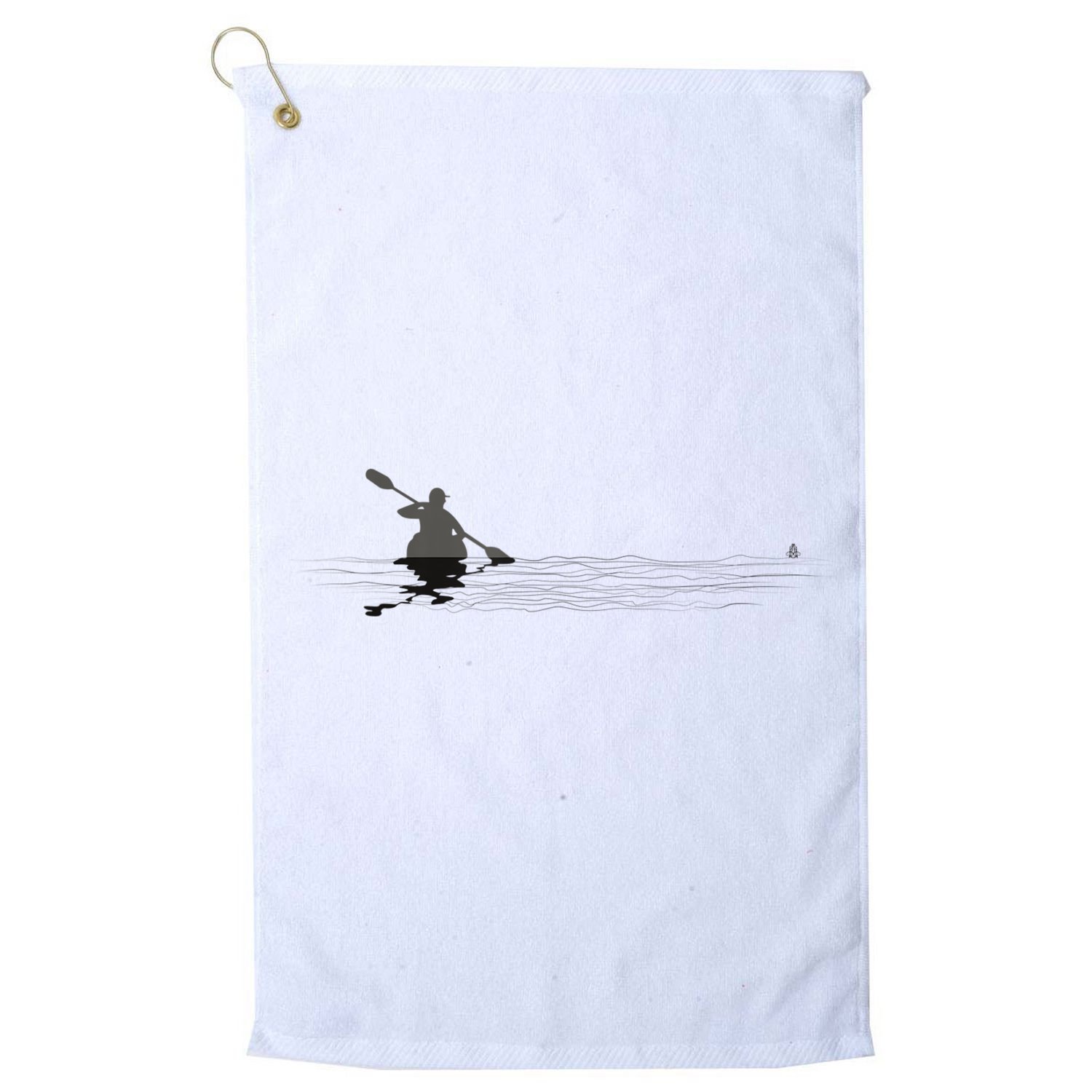 Kayaking Graphic Kayak Silhouette Kayaker Canoe Paddling Golf Towel