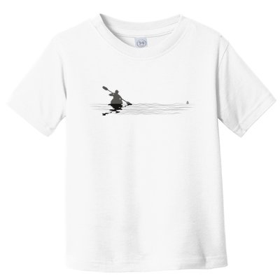 Kayaking Graphic Kayak Silhouette Kayaker Canoe Paddling Toddler T-Shirt