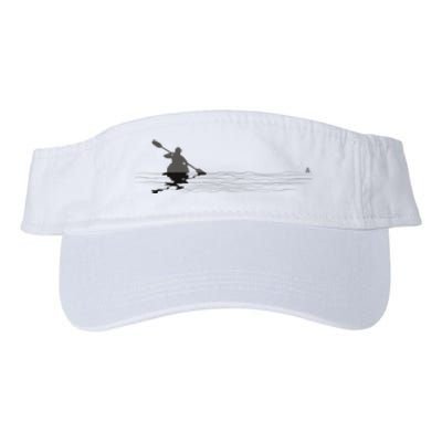 Kayaking Graphic Kayak Silhouette Kayaker Canoe Paddling Valucap Bio-Washed Visor