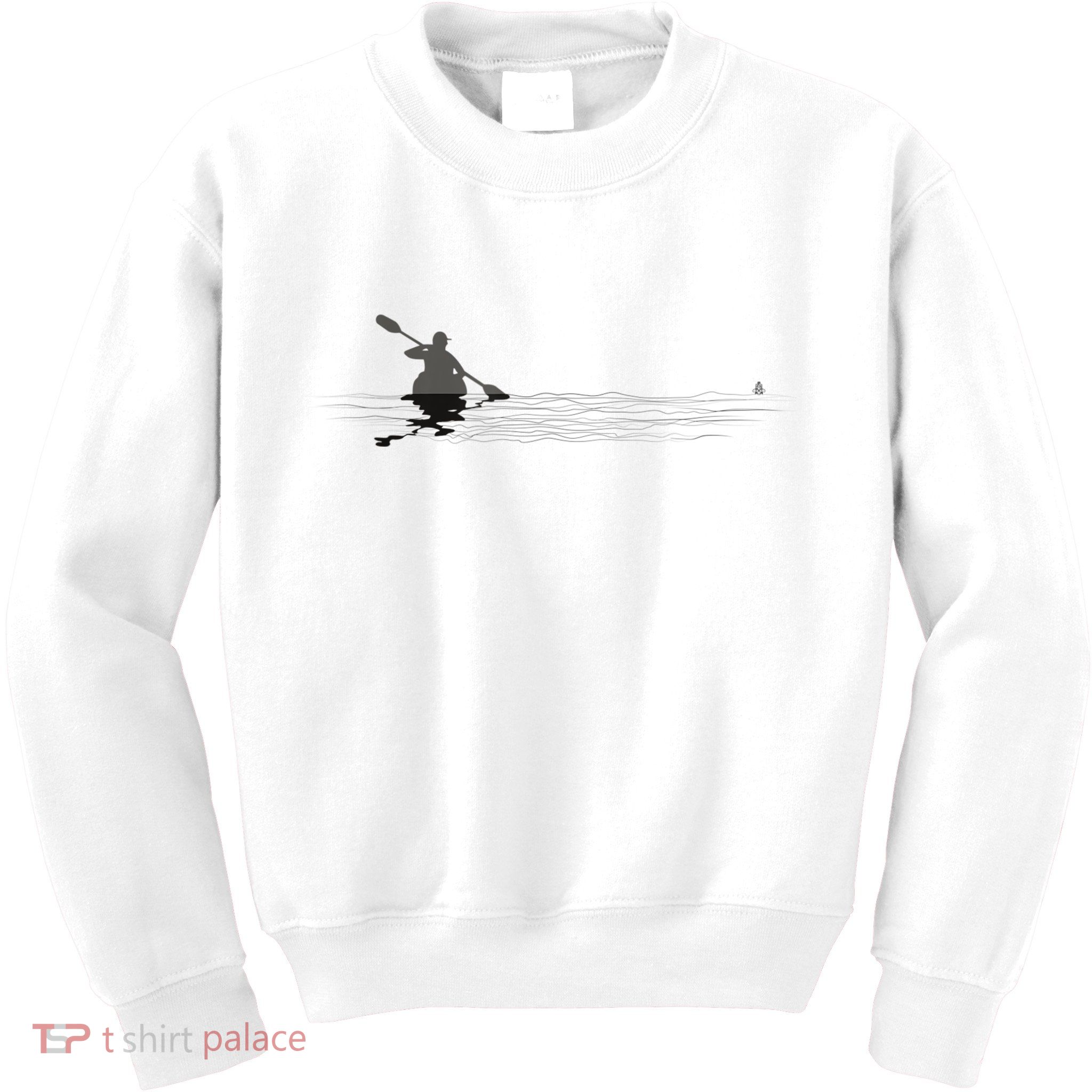 Kayaking Graphic Kayak Silhouette Kayaker Canoe Paddling Kids Sweatshirt