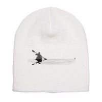 Kayaking Graphic Kayak Silhouette Kayaker Canoe Paddling Short Acrylic Beanie