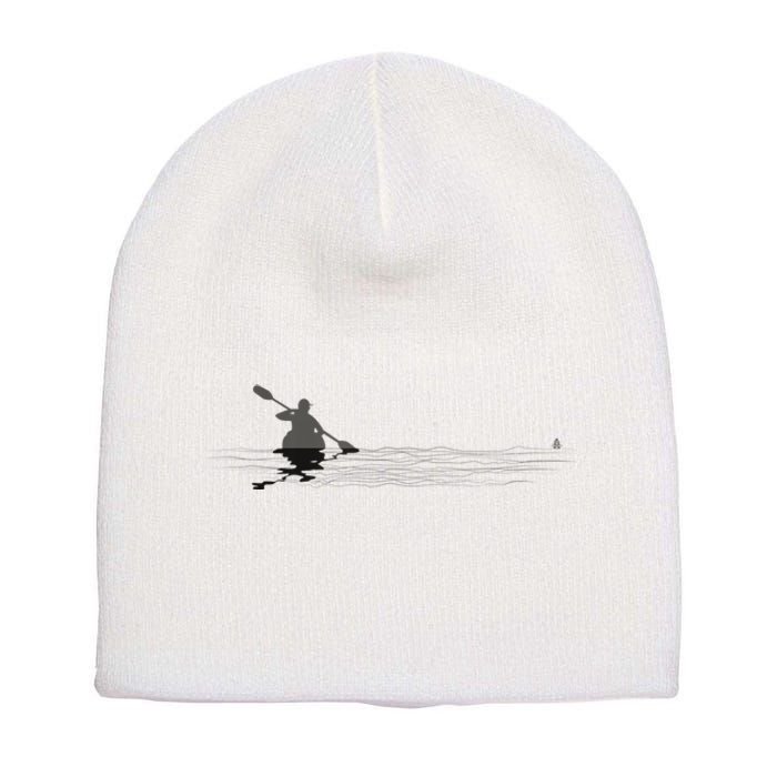 Kayaking Graphic Kayak Silhouette Kayaker Canoe Paddling Short Acrylic Beanie