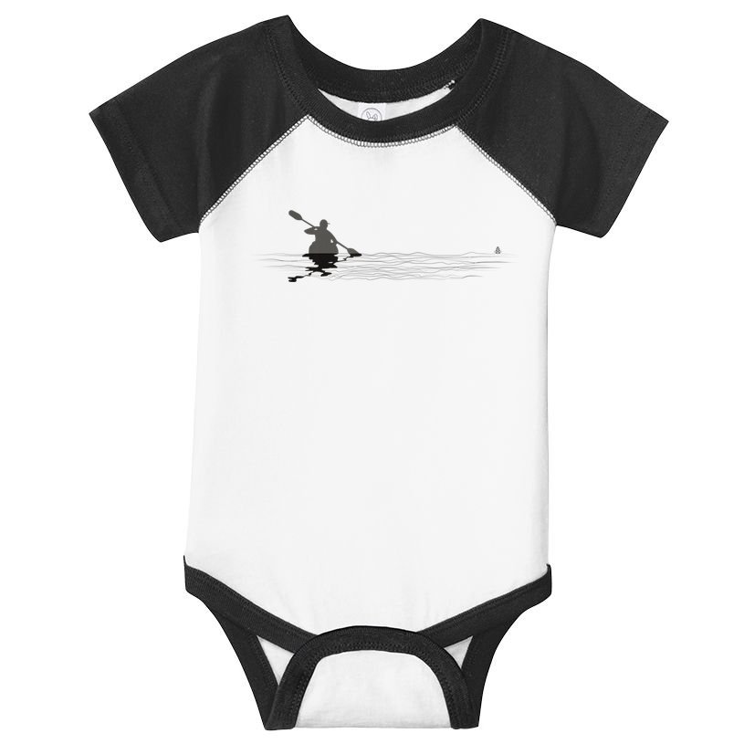 Kayaking Graphic Kayak Silhouette Kayaker Canoe Paddling Infant Baby Jersey Bodysuit
