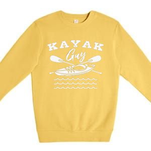 Kayak Guy Kayaking Paddling Racing Kayaker Fishing Premium Crewneck Sweatshirt