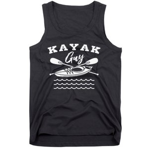 Kayak Guy Kayaking Paddling Racing Kayaker Fishing Tank Top