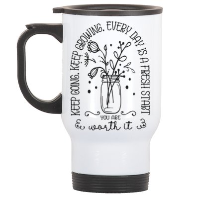 Keep Going Keep Growing Stainless Steel Travel Mug