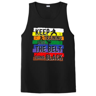 Karate Gifts Keep Training Until The Belt Turns Black Girl PosiCharge Competitor Tank