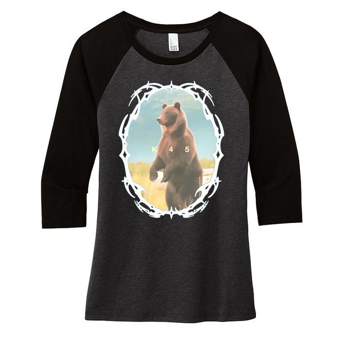 K45 Grizzly Women's Tri-Blend 3/4-Sleeve Raglan Shirt