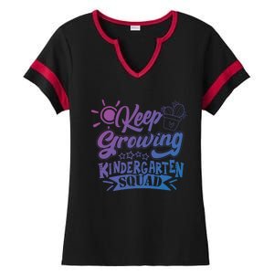 Keep Growing Kinder Kindergarten Teacher Team Cute Gift Ladies Halftime Notch Neck Tee