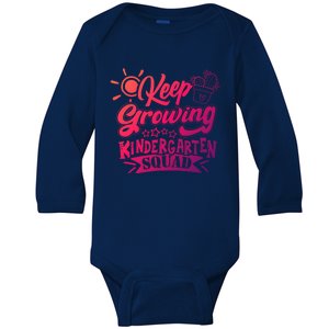 Keep Growing Kinder Kindergarten Teacher Team Cute Gift Baby Long Sleeve Bodysuit