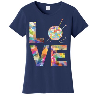 Knitter Gift Knitting Crochet Love Yarn Patterns Stitches Women's T-Shirt