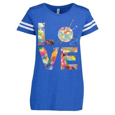 Knitter Gift Knitting Crochet Love Yarn Patterns Stitches Enza Ladies Jersey Football T-Shirt